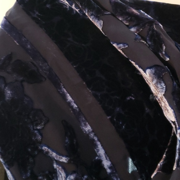 Purple Blue Burnout Silk Scarf - Picture 4 of 16